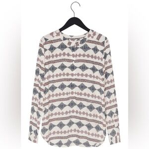 Loft Long Sleeve Patterned Blouse Size Small
